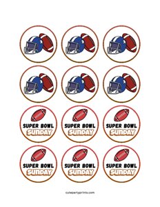 Super Bowl Cupcake Toppers