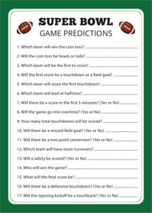 Super Bowl Predictions Game