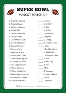 Mascot Match Up Game