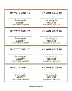 Ugliest Christmas Sweater Ballots