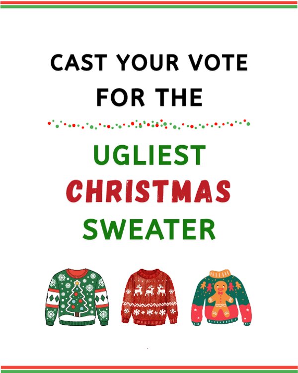 Ugliest Christmas Sweater Sign
