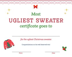 Ugliest Sweater Certificate