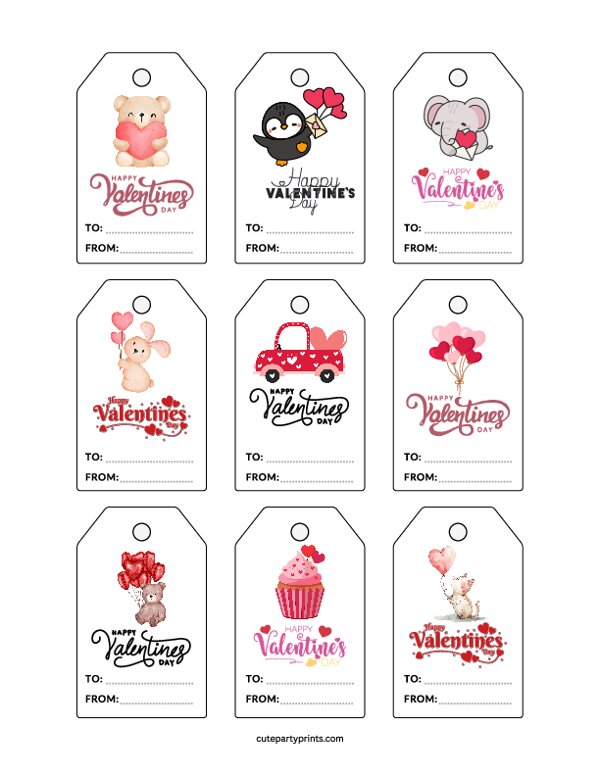 Happy Valentine’s Day Gift Tags
