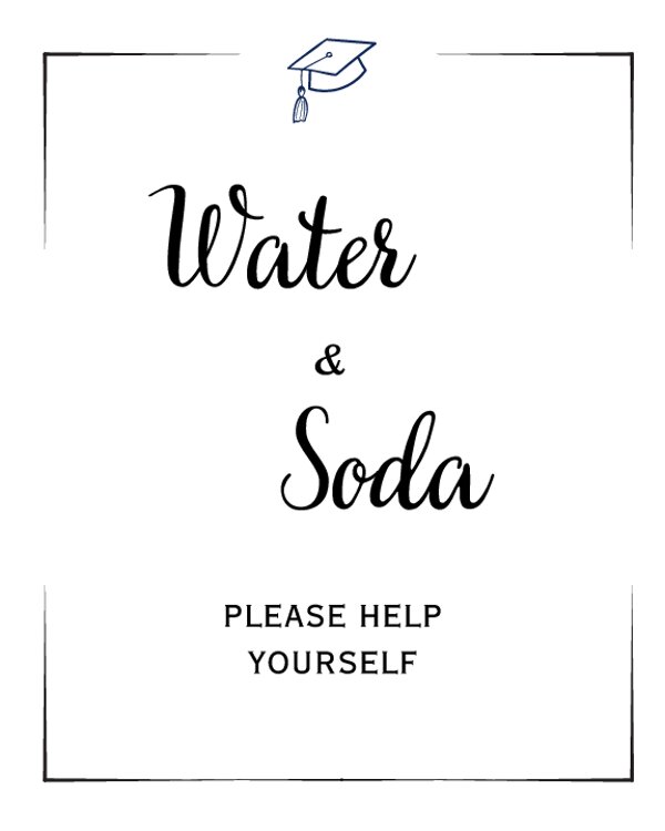 Water and Soda Graduation Sign