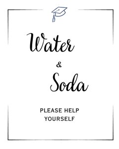 Water and Soda Graduation Sign