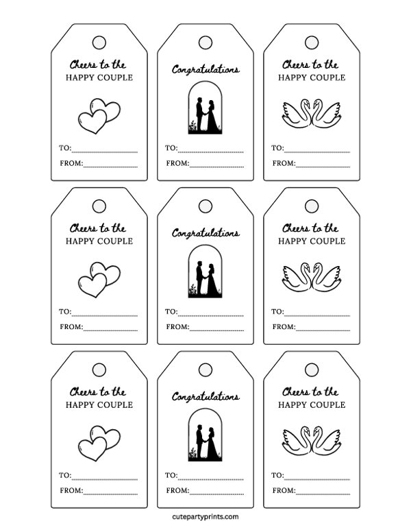 Wedding Gift Tags Template