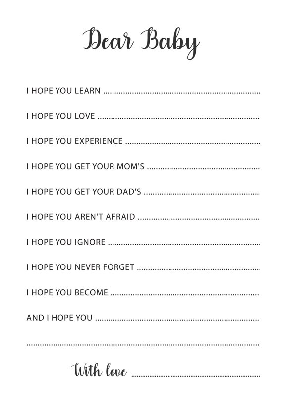 Dear Baby Template
