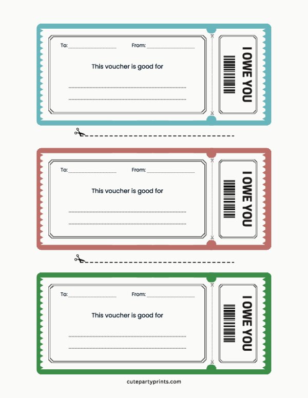 I Owe You Coupon (IOU) Template