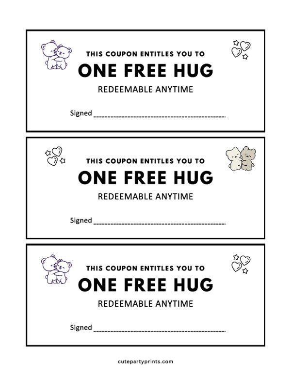 One Free Hug Coupon Voucher