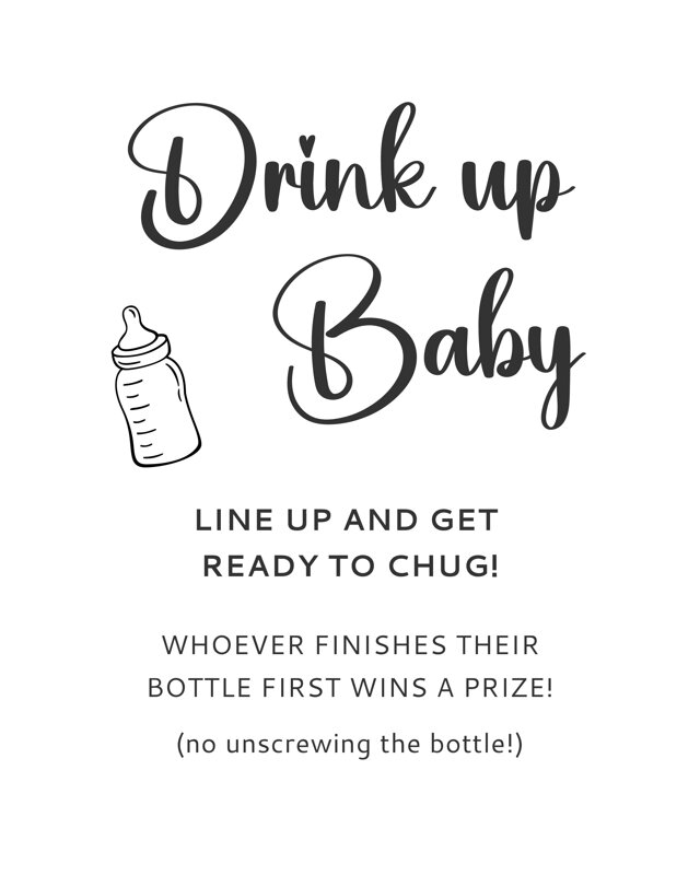 Bottle Chug Baby Shower Game