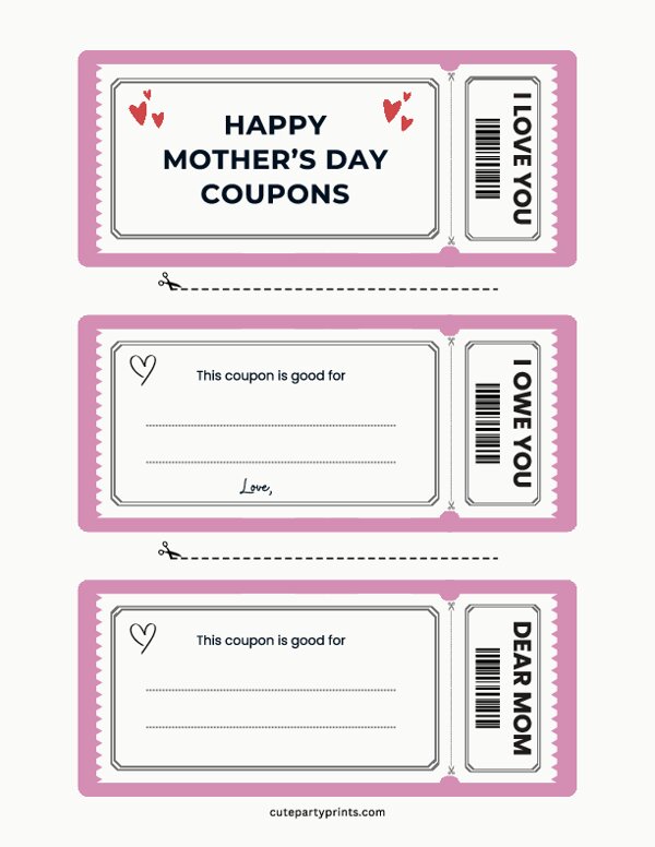 Mothers Day Coupons Template