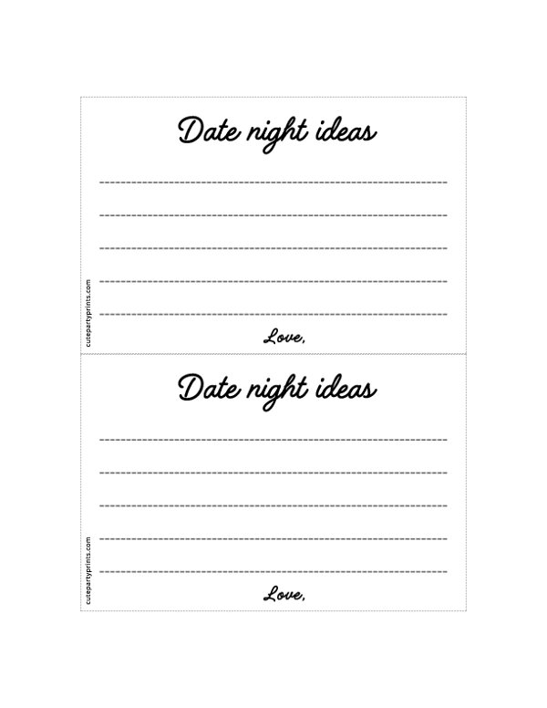 Date Night Ideas Cards