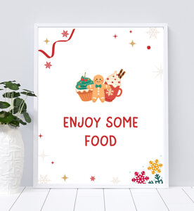 Christmas Enjoy Some Food Table Sign