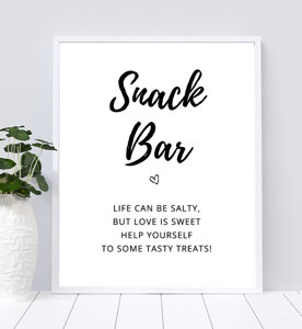 Snack Bar Wedding Sign