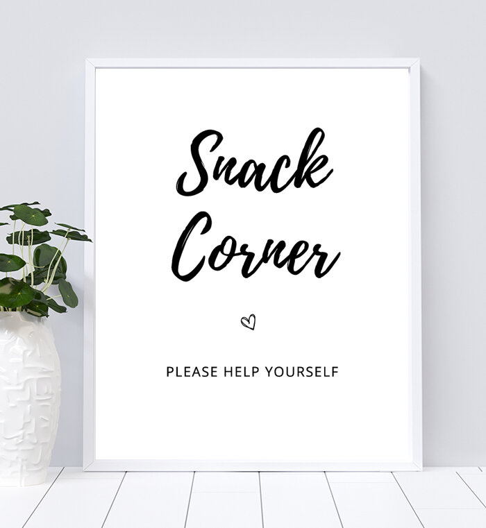 Snack Corner Wedding Sign
