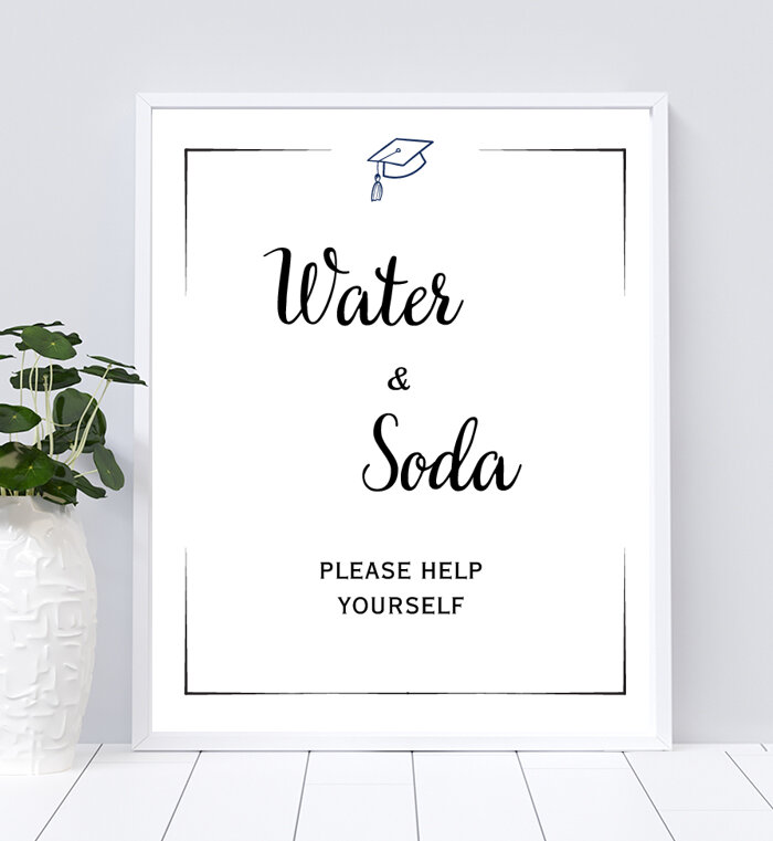 Water and Soda Graduation Sign