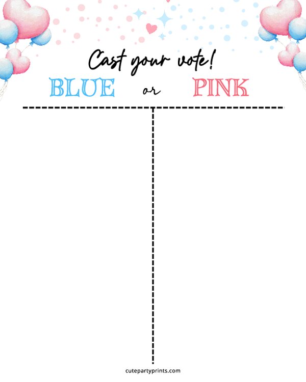 Team Pink vs. Team Blue Voting Sign
