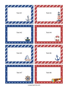 Nautical Name Tags template (Editable)
