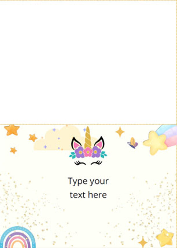 Unicorn Food Tent Cards