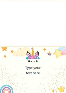 Unicorn Food Tent Cards