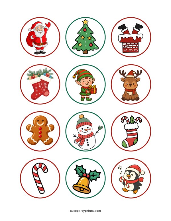 Christmas Cupcake Toppers