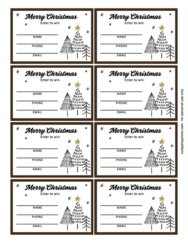 Doodle Tree Christmas Raffle Tickets
