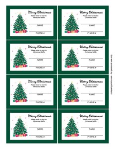 Green Tree Christmas Raffle Tickets