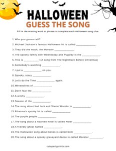 Halloween Guess the Song