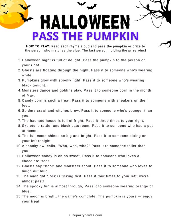 Halloween Pass the Pumpkin