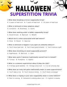 Halloween Superstitions Trivia Quiz