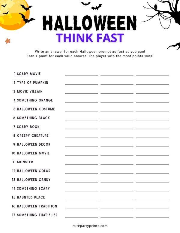 Halloween Think Fast