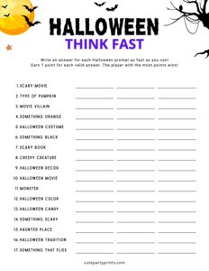 Halloween Think Fast