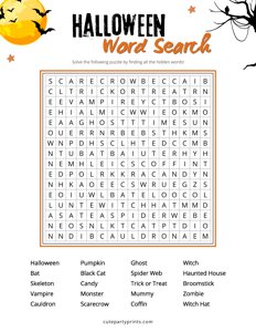 Halloween Word Search