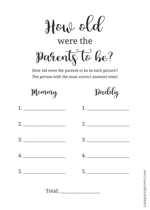 How old were the Parents to be Game