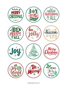 Merry Christmas Cupcake Toppers