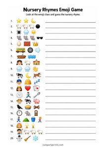 Nursery Rhymes Emoji Quiz Game