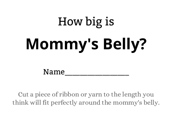 How Big is Mommy's Belly Guessing Card for Baby Shower