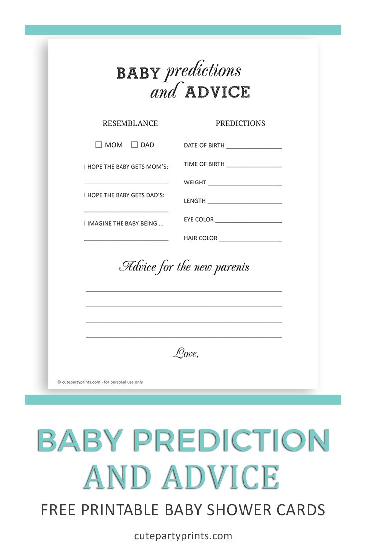 Baby Prediction and Advice Cards