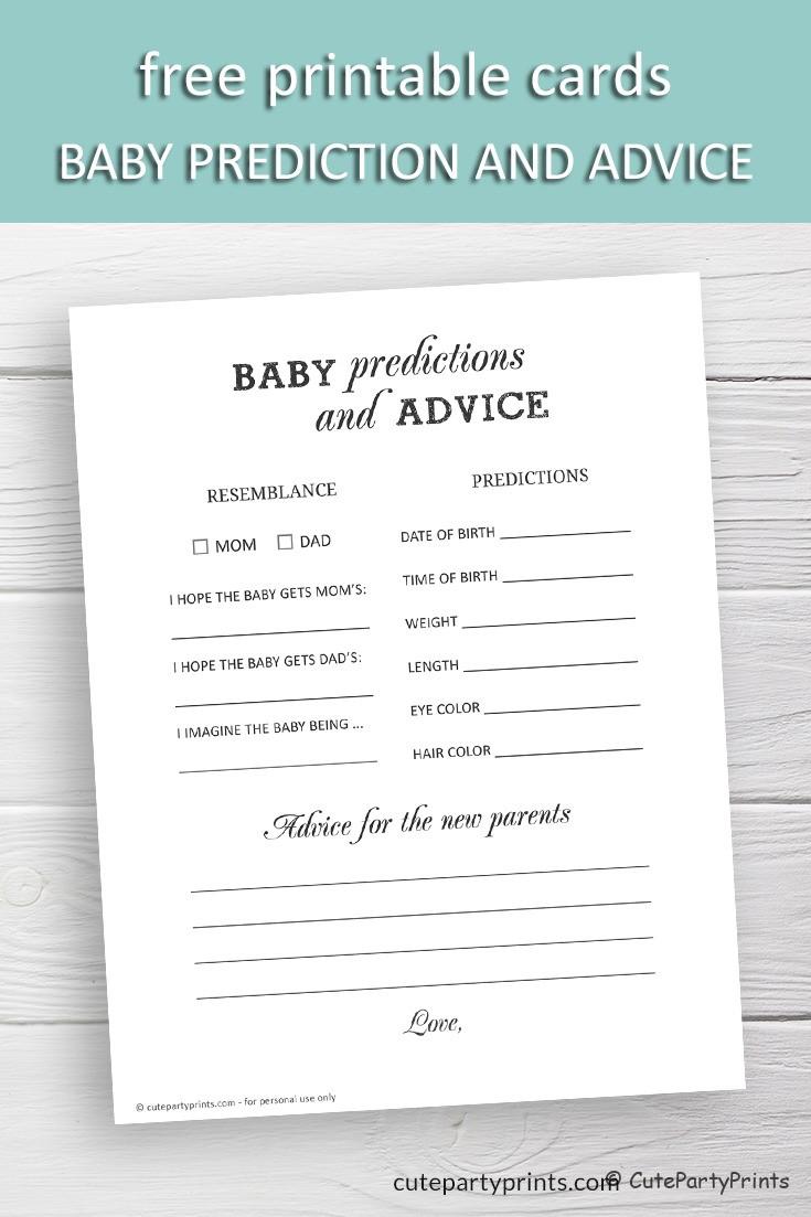 Advice Cards Baby Shower Game