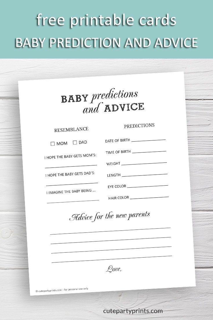 Advice Cards Baby Shower Game