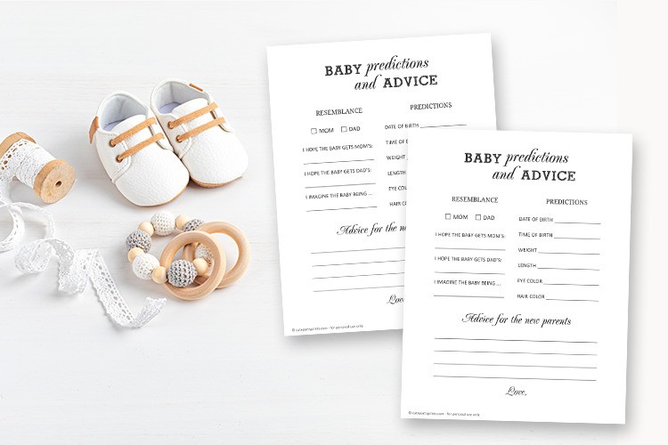 Baby Prediction and Advice Cards