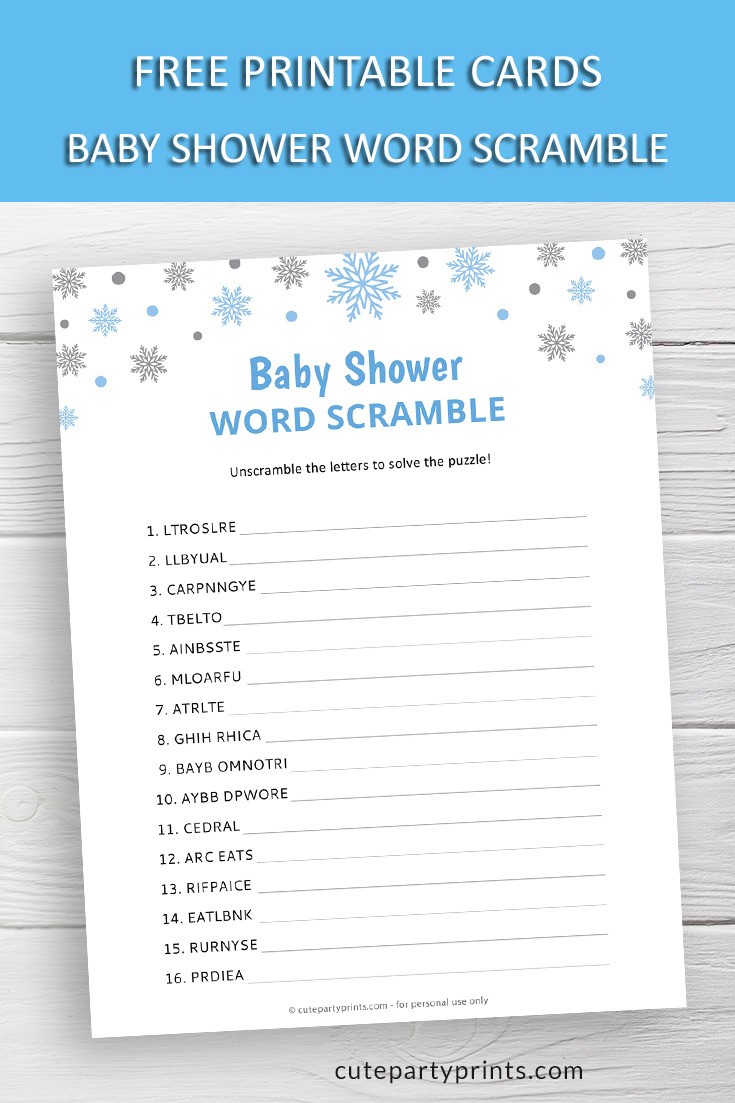 Boy Baby Shower Games Printable