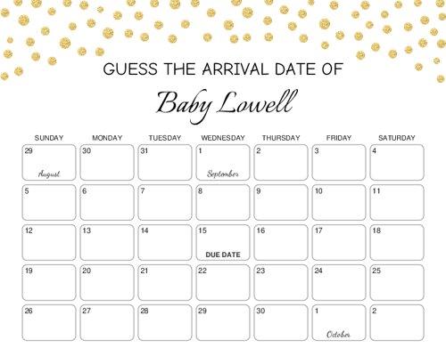 Baby Due Date Prediction Calendar