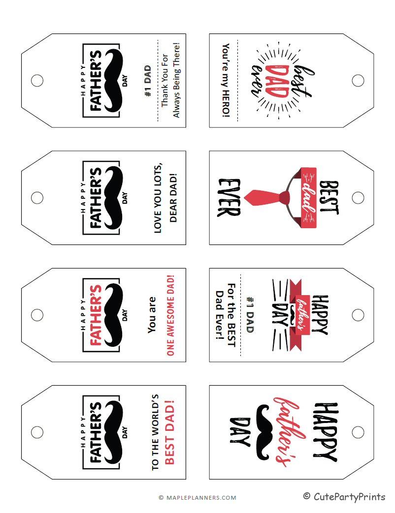 Free Printable Father's Day Gift Tags