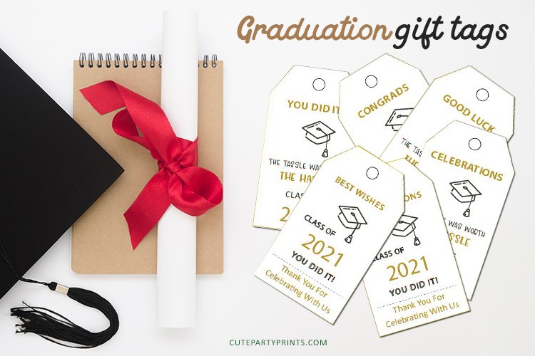 Congrats Grad Gift Tags, Graduation Gift, Bag Tags, Graduation