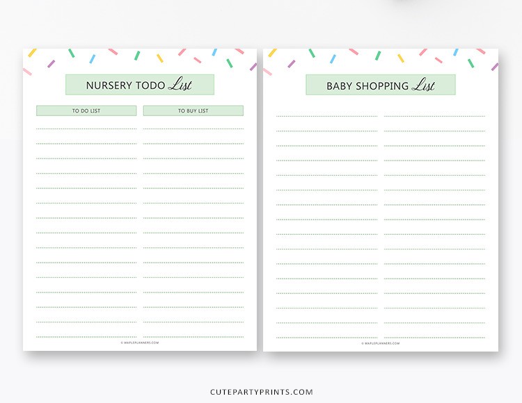 Nursery To Do List Printable