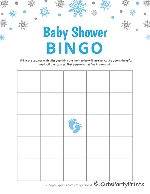 Boy baby bingo cards printable