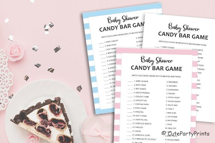 Candy Bar Match up Baby Shower Game