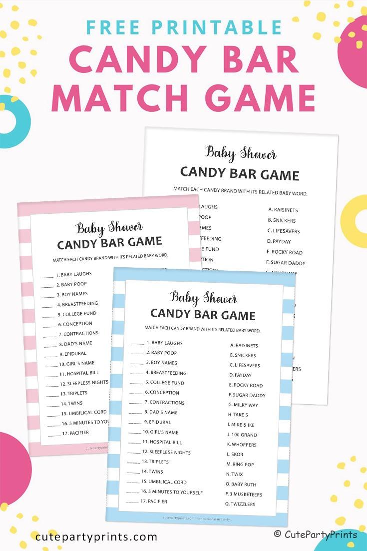 Candy Bar Match Game Baby Shower