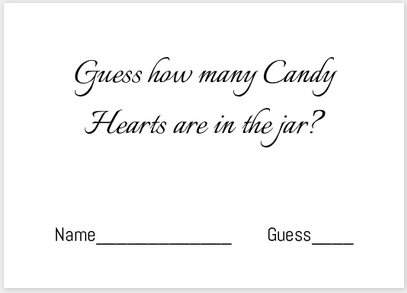 How many candy hearts game cards